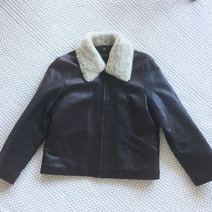 Coach brown leather jacket